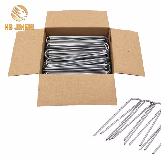 長さ6インチの亜鉛メッキガーデンランドスケープSODステープル100パック